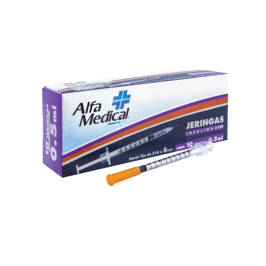 Jeringas EstÉriles Desechables Insulina 05 Ml U 100 31g X 8mm 10 Pz Tienda Alfa Medical 9836