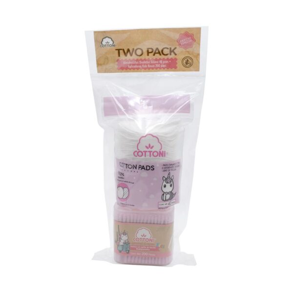 TWO PACK - ALMOHADILLAS FACIALES OVALADAS - PINK UNICORN - 40 Pz Y APLICADOR DE ALGODÓN - KIDS - ROSA - 200 Pz