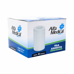 TELA ADHESIVA – BLANCA – 7.5 CM X 10 M – 4 pz