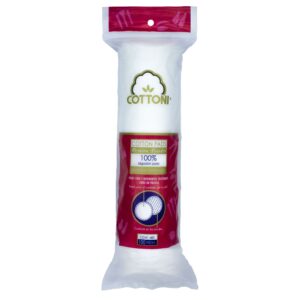 ALMOHADILLAS FACIALES COTTONI - ROUNDED COLORS - ROJO - 100 pz