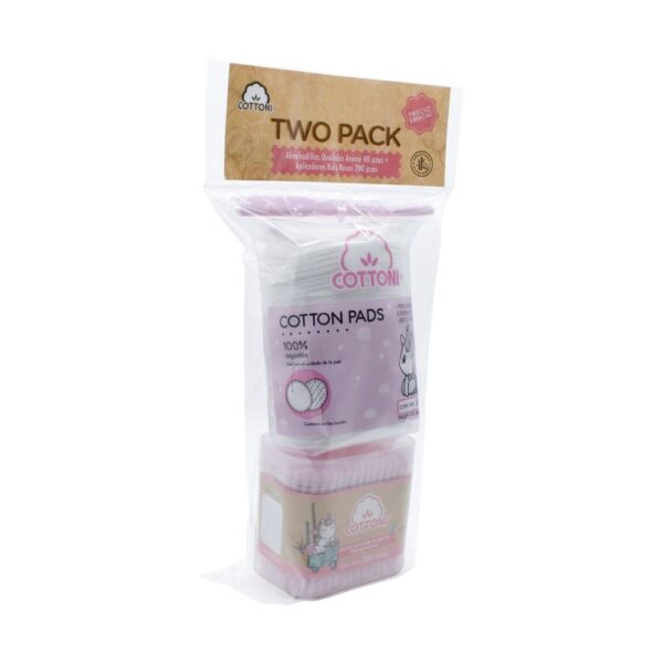 TWO PACK - ALMOHADILLAS FACIALES OVALADAS - PINK UNICORN - 40 Pz Y APLICADOR DE ALGODÓN - KIDS - ROSA - 200 Pz - Imagen 2