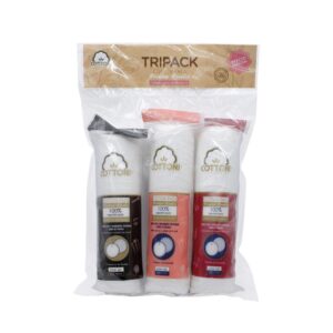 KIT TRIPACK - 3 BOLSAS DE ALMOHADILLAS FACIALES - ROUNDED COLORS - 100 Pz