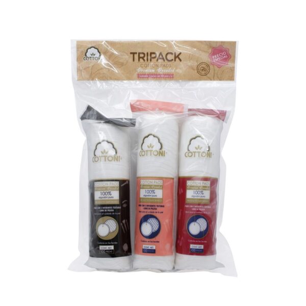 KIT TRIPACK - 3 BOLSAS DE ALMOHADILLAS FACIALES - ROUNDED COLORS - 100 Pz