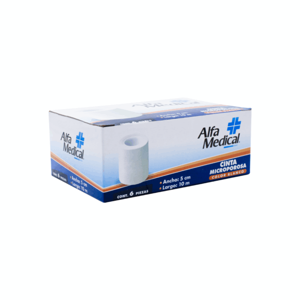 CINTA MICROPOROSA – BLANCA –5 CM X 10 M – 6 Pz