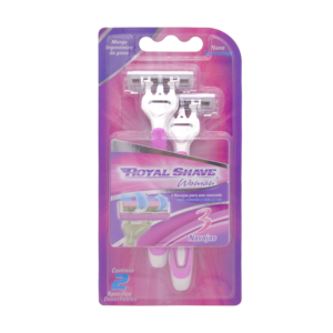 RASTRILLO DESECHABLE – ROYAL SHAVE – WOMAN – 3 NAVAJAS – BLÍSTER 2 pz